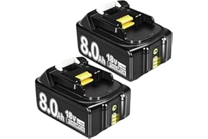 2×8000mAh Ersatzakku für Ma-Kita Akku 18v 8Ah Li-Ion Ersatzakku für Ma-Kita Akku BL1860B BL1860 BL1840 BL1830 BL1860B BL1815 BL1835 BL1850B BL1845 BL1850 BL1860B 194205-3 LXT-400 mit LED Werkzeugakku