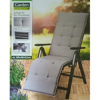 Amazon.de: Garden Feelings Auflage für Alu Relaxsessel Stuhl Sessel (Grau)