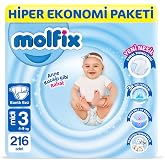 Molfix Bebek Bezi 3 Beden Midi Hiper Ekonomi Paketi 216 Adet