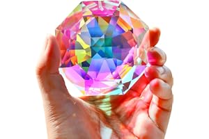 3 tum regnbåge solfångare kristaller för Windows AB färgade stora prismor | Åttakantiga kristallpärlor solfångare prismor inomhus utomhus hem trädgård hängande dekor glasprydnader för julgran