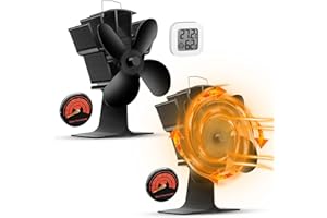 AXNSATRE 2Pack Log Burner Fan Stove Fan - 4 Blades Wood Burner Fans, Heat Powered Fire Fan for Wood Burning Stove, Silent Fireplace Fan, Eco Small Woodburner Stove Fan for Wood/Log Burner/Fireplace