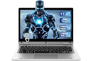 PINSTONE PC Portatile Touchscreen 11,6'' con 6GB di RAM e 128GB di SSD, Notebook Celeron N4020, Pieghevole a 360°, WiFi, Bluetooth, IPS 1366x768, Espansione SD, Webcam, Mini HDMI, Computer Portatile - Argento