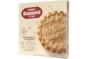 Forno Bonomi Tortafrolla. La frolla di Verona per eccellenza pronta con il suo inconfondibile sapore di burro e la sua forma rotonda. Confezione da 200 grammi.