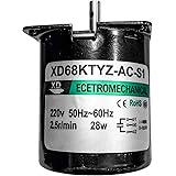 Candeon Magnete Permanente Motore Sincrono, AC220V 28W XD68KTYZ Motore Sincrono Elettrico CW/CCW 2.5rpm Motore Sincrono a Bas