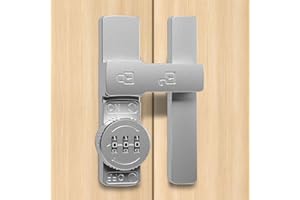 Aresvrgo Chiavistello per Porta in Legno,90° Chiavistello Porta con Blocco Password,Lega di Zinco Catenaccio Porta Catenaccio con Viti E Colla,Adatto a Cucina,Bagno,Camera da Letto (argento 180 gradi)