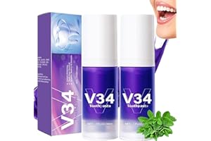 BETYBOPT Dentifrice Blanchissant Violet,V34Dentifrice Violet Correcteur Dentifrices white Dentifrice,Purple Teeth Whitening,Dent Blanchiment Purple Corrector Toothpaste,Blanchiment Des Dents(2PCS)