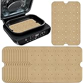 100PCS Unbleached Air Fryer Parchment Paper, 7.7'x11.7' Nonstick Air Fryer Liners for Ninja Foodi XL Smart FG551 6-in-1 Indoo