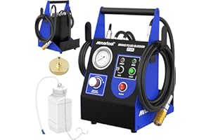 MRCARTOOL F109 Purgeur de Freins Automatique Pulsé 220V pour Voiture, Kit de Purge et Changement de Liquide de Freins avec 1 Adaptateur pour Maître-Cylindre, Pression Réglable 0.5~2.5Bar