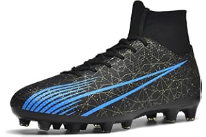 ELAPHURUS Chaussures de Football Homme Professionnel Crampons Antidérapants pour l'entraînement Adolescents High Top Spike Chaussures de Sport