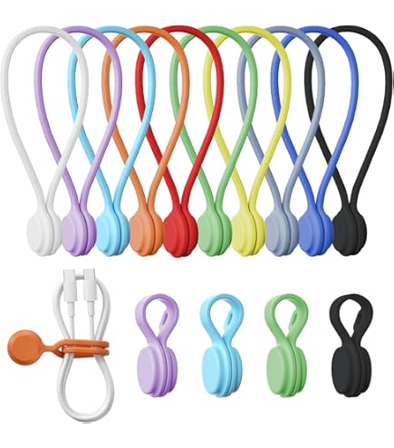 10 Stück Magnetische Kabelbinder - Wiederverwendbare Silikon Clips Für Ordnung