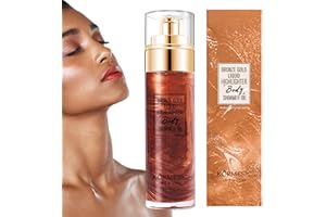 MISOYER Spray Glitter per Corpo | Polvere illuminante per illuminatore Liquido Impermeabile - 80 ml Body Glitter Mist Spray e Luminizer, Polvere Spray Scintillante e illuminante Liquido idratante