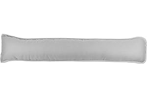 MFABRICS Pack of 1 Hollowfibre Filled Draught Excluder Draft Insulator for Door Bottom Size: 90x18cm (Silver)