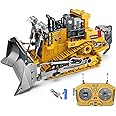 Magicwand 1:18 Scale Die-Cast 9 Channel Multi-Directional Bulldozer with Working Headlights Lights & Sound for Kids【Mustard】【Pack of 1】