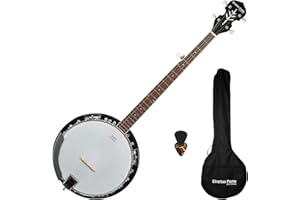 Stretton Payne 5-String Banjo With Remo Skin, Closed Back Mahogany Body, Bluegrass Sound, Padded Bag, Picks