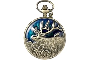 MORFONG Vintage Pocket Watch Quartz Pocket Watch with Necklace Chinese Style REH Pocket Watch Antique Watch for Men Women Father Grandpa Birthday Anniversary, Bronze