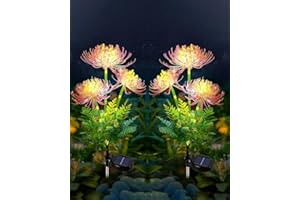 ‎JOYSING Joysing Gartendeko Solar Gartenleuchte Außen, 2 Stück Solar Blumen für Außen, Blume Solarlampen Wetterfest Solar Blumen Lampe, Solarleuchten Garten Lichter für Garten Terrasse Grab Friedhof