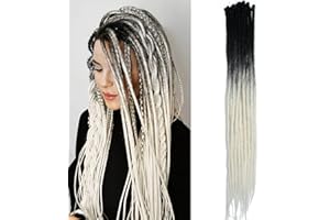 ‎DSOAR Dünne 0.6cm Synthetische Dreadlock Extensions Handgemacht 24 Zoll 20 Stränge Häkelhaar Lange Häkelzöpfe Hip-Hop Style Weiche Dreads Haarverlängerungen