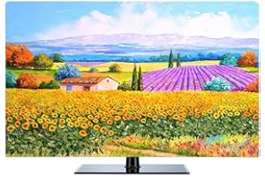 NANKAN 22-80 Pouces Housse de Télévision Polyester Antipoussière aux Couleurs Vives Housse de Protection pour TV pour LCD LED, Peinture à l'huile Motif Tv Couverture Anti-poussière In(Color:coloré,Size:27in)