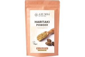 Arumba Ayurveda Natural Haritaki Powder 250 Gram | Made with Organic Haritaki Powder Without Seeds | Harad Powder | Terminalia Chebula