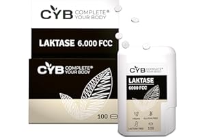 CYB COMPLETE YOUR BODY CYB - Lactase 6000 FCC - 100 comprimés de lactase - En cas d'intolérance au lactose - Intolérance au lait - Distributeur pratique avec mini comprimés - Testé en laboratoire