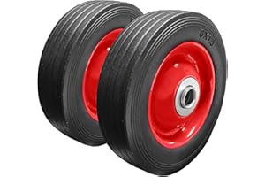 KETOPLASTICS PACK OF 2 X 6" SOLID TROLLEY WHEELS - 16MM ROLLER BEARINGS METAL CENTRE (6X1.5)