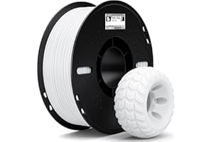 ELEGOO Filamento TPU 95A 1.75mm 1KG Blanco, Filamento Flexible 95A Suave para Impresoras 3D, Carrete de Plástico, para La Mayoría de Impresoras 3D