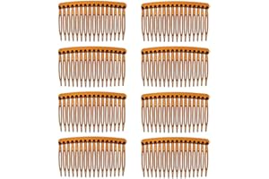 DaricowathX 8-Piece Hair Comb Set - Slides, Plain & Clear Combs (Tortoise, Coffee)