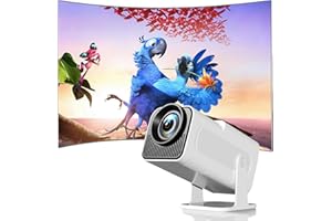 HIPPUS 【Natif 1080P Full HD】 Mini vidéoprojecteur 4K Android TV WiFi Bluetooth Rotatif à 270°, Petit projecteur Portable à Courte Distance Home Cinéma Zoom pour téléphone Portable iOS/Ordinateur, Blanc