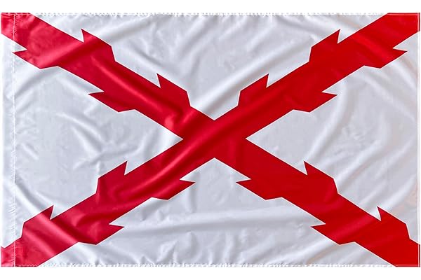 Durabol Bandera Cruz de Borgoña Imperio Español Águila Bicéfala Cruz de San Andrés Sagrado corazon Tercios Morados 150 x 90 cm Satén Brillante (Borgoña)