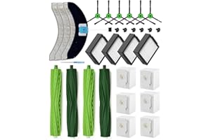 YIVY 26 Pezzi Kit Ricambi per iRobot Roomba Combo j7+/j9+/10 Max, Kit di Accessori di Ricambio per Combo j7 Plus/j9 Plus: 4 Spazzola Principale, 6 Spazzole Laterali, 4 Filtri HEPA, 6 Sacchetti, 4 Panni