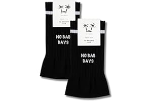vacayto 2 Paar Statement Socken mit Spruch, lustige Socken mit Motiv für Damen & Herren in weiß und schwarz