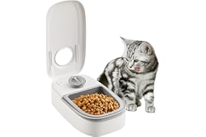 WIYETY Automatischer Futterspender für Haustier, Automatische Haustierfütterung für Hunde und Katzen, Futterautomat mit mit 48-Stunden Timer, Futternapf für Katzen und Hunde(350ML)