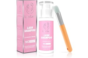 LIORE LASH Eyelash Extensions Foam Shampoo with Brush/ Gentle Cleanser for Lash Extensions & Natural Lashes/Eyelid Wash Makeup Remover/Safe Lash Supplies/Home & Salon Use/No Burning or Irritation 50ml