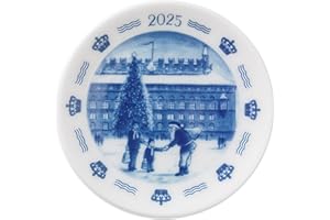 Royal Copenhagen 1074927 Mini Placket Mini Placket Blu da collezione, edizione 2025 Christmas in Copenhagen, diametro 8 cm