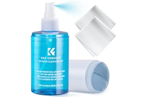 K&F CONCEPT Spray per Schermi Display 200 ml con Panno in Microfibra, Kit Pulizia Compatibile con Smartphone, Auto, Computer, TV, iPad, MacBook,Orologio