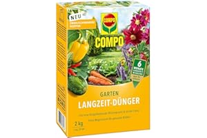 COMPO Garten Langzeit-Dünger für Gartenpflanzen, Umweltschonendere Rezeptur, 6 Monate Langzeitwirkung, 2 kg, 37 m²