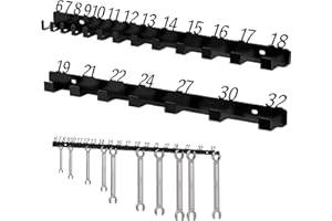 ZORISE Metal Wall-Mounted Wrench Organizer - Multi-Sized Socket Tool Holder with Numbered System for Home & Garage Storage, Essential Workshop Accessory, Holder for 20wrenches（Fits 6mm to 32mm）