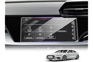 LUWU Compatible with Audi A3 8Y 2021-2024 2025 UK Car Navigation Screen Protector 9H Anti-Scratch GPS Transparant Tempered Film 10.1 inches Glass Screen Protection Film Accessories
