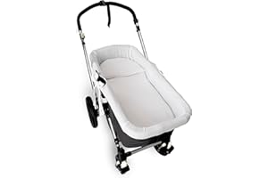Babyline Cubre capazo Muselina 100% Algodón + Colchita + Almohada Muselina 100% Accesorios Set 3 Piezas. Fabricado En España. Hipoalergénica, Transpirable, Hipersuave (Blanco)