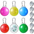 LED Dog Collar Light Clip on Pet Flash Collar Light Colorful Safety Collar Lights Waterproof with 3 Flashing Modes for Dogs and Cats Pets Dark Safety (Yellow, Red, Pink, White, Blue,6 Pieces)
