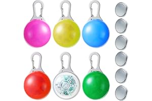 SUMIND LED Dog Collar Light Clip on Pet Flash Collar Light Colorful Safety Collar Lights Waterproof with 3 Flashing Modes for Dogs and Cats Pets Dark Safety (Yellow, Red, Pink, White, Blue,6 Pieces)