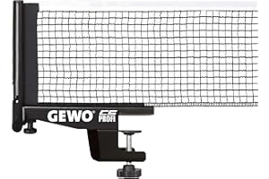 ‎GEWO GEWO CS Profi Tischtennisnetz - Professionelles Tischtennis-Netz für die Tischtennisplatte - Massive Metallgarnitur mit Höhenverstellschraube und strapazierfähiger Netzstruktur, schwarz, 183cm lang