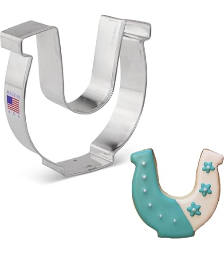 Set 3 Formine Per Biscotti A Tema Cavallo: Pony, Ferro Di Cavallo E Testa Di Cavallo, Acciaio Inox, Lavabili In Lavastoviglie