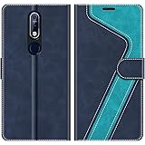 MOBESV Handyhülle für Nokia 7.1 Hülle Leder, Nokia 7.1 Klapphülle Handytasche Case für Nokia 7.1 Handy Hüllen, Modisch Blau