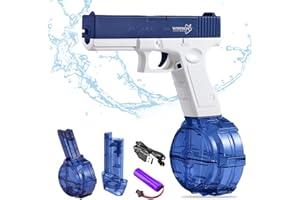 LGZIN Pistolet à Eau Électrique, Pistolets à Eau Automatiques pour Adultes et Enfants, Jouet de Tir à Eau en Plastique, 434 CC + 58 CC Pistolets à Eau Haute Capacité pour Jeux d Eau, Piscine, Plage