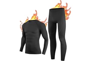 NOOYME Bielizna termiczna, męska, długi, zestaw bielizny narciarskiej, zestaw męskiej, materiał bambusowy, ciepła i oddychająca, bielizna termiczna, męska bielizna funkcyjna