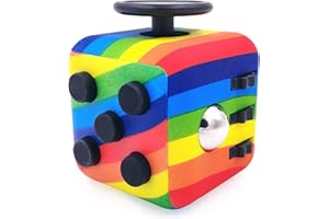 FIDGETARIAN Cubo Antiestres Niños Adultos - Fidget Toy Anti Estrés - Juguetes Antiestres con 6 Módulos Relajantes - Figet Toys Juguetes para Adultos Adolescentes y Niños - Arcoíris