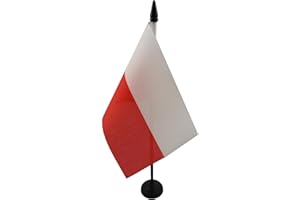 AZ FLAG Drapeau de Table Pologne, 15cm x 10cm