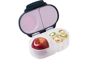 b.box Boîte à goûter | Mini boîte à bento avec 2 compartiments étanches | Idéale pour les tout-petits, les repas et les collations | Convient aux fruits entiers | Sans BPA