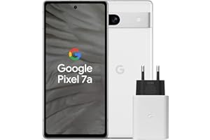 Google Pixel 7a et chargeur – Smartphone Android 5G débloqué avec objectif grand angle et 24 heures d'autonomie – Neige